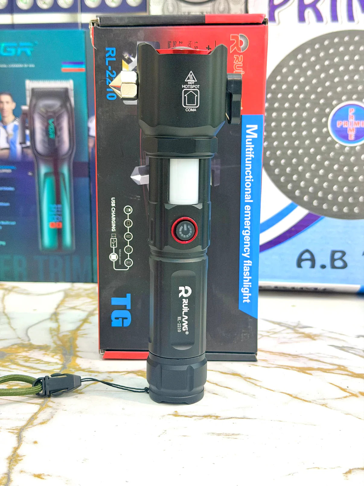 Ruiling RL-2210 Rechargeable Safety Torch (1KM Range, 8800mAh)