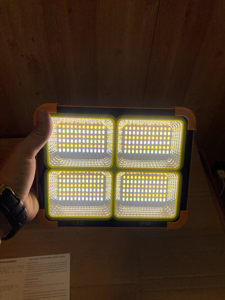 100W Solar Rechargeable LED Light with Power Bank