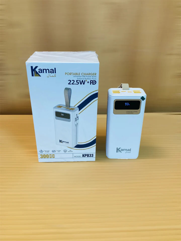 Kamal 22.5W Fast Charging 30000mAh Power Bank KPB33