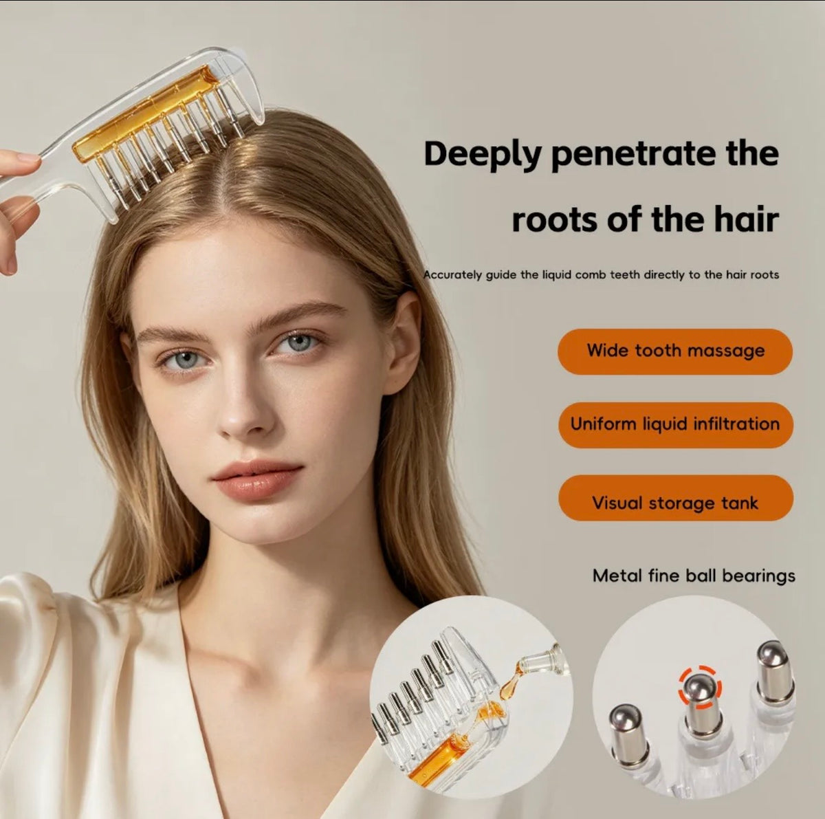 2-in-1 Scalp Applicator Comb & Hair Oil Dispenser for Deep Root Nourishment Best for Rapid Hair Growth