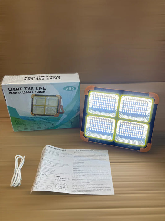 100W Solar Rechargeable LED Light with Power Bank