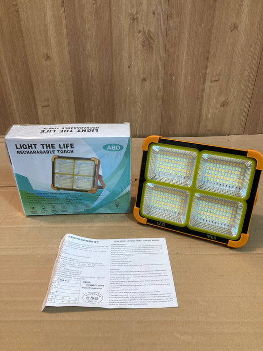 100W Solar Rechargeable LED Light with Power Bank