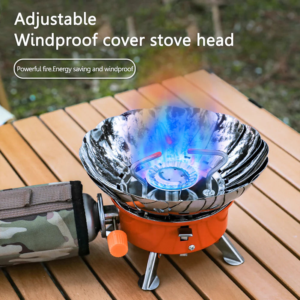 Outdoor Windproof Camping Stove With Butane Bottle