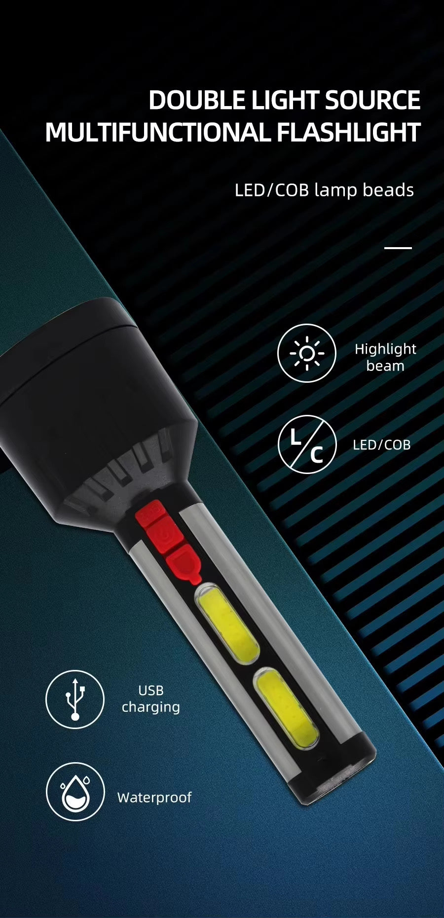 Lot Imported Coba USB LED Flashlight C191U