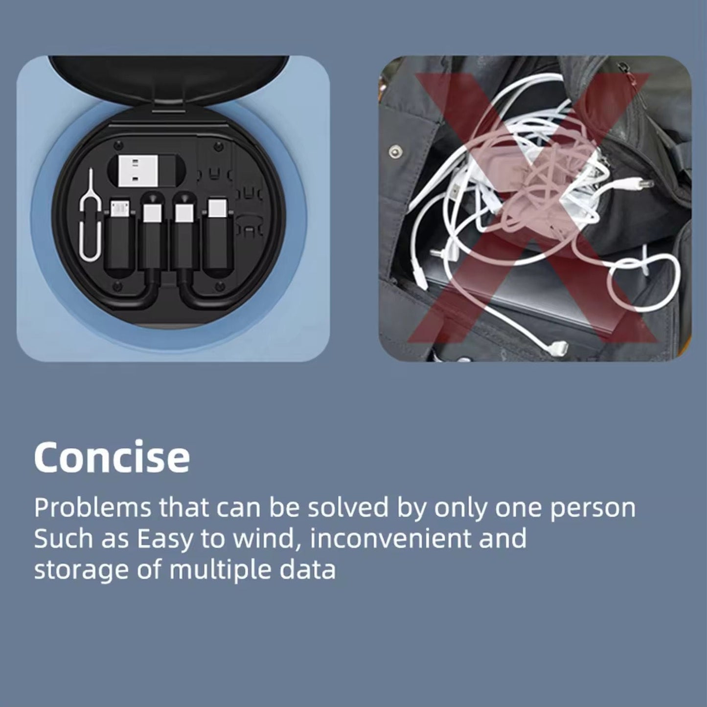 Multifunctional Data Cable Set 60w Fast Charging Cable For Android & IPhone